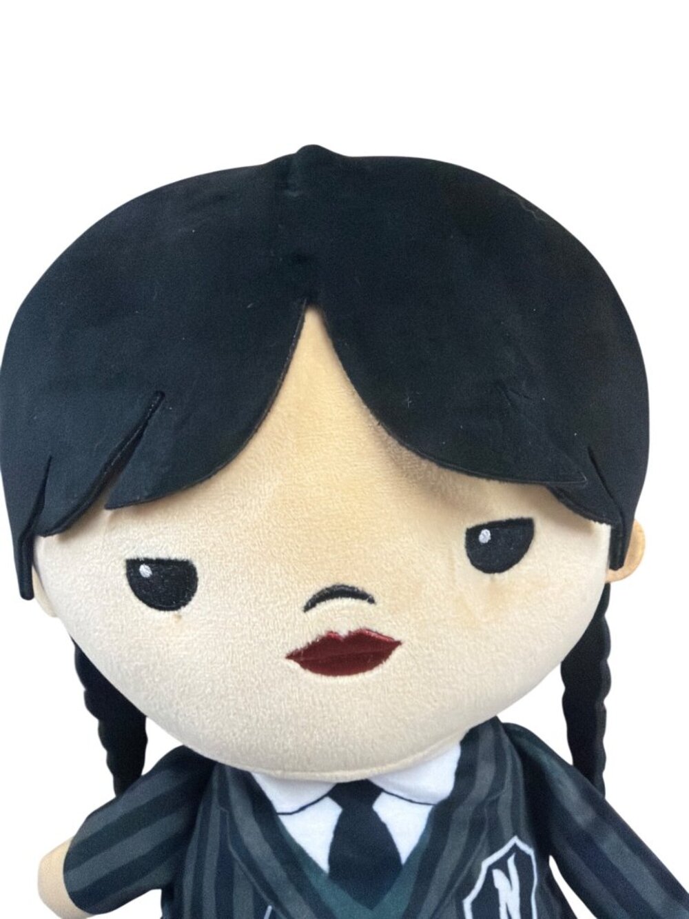 Wednesday Addams Plush Doll Comfortably Weighted Stripe Outfit 12" Soft Toy For - Picture 4 of 8